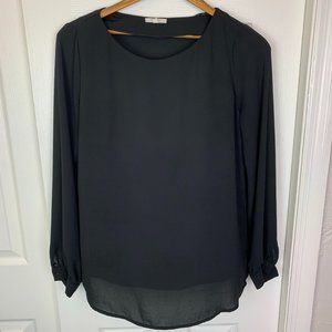 3/$30 Pleione Long Sleeve Black Blouse Size XS